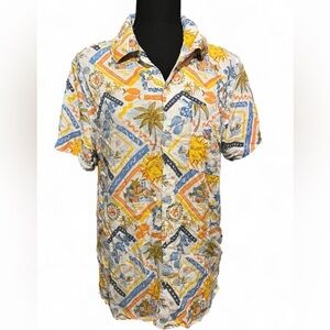 Edgar & Ash NWT Men’s Hawaiian Print Short Sleeve Button-Up Shirt Tropical Aloha